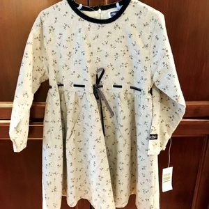 Chicco girls dress 100% cotton light gray cute flowers long sleeves 110 cm Age 5